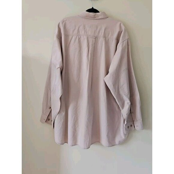 Cabelas Shirt Mens 3XLT Beige LS Embroidery Button Up Pockets Outdoor VTG FLAWS - Picture 12 of 12